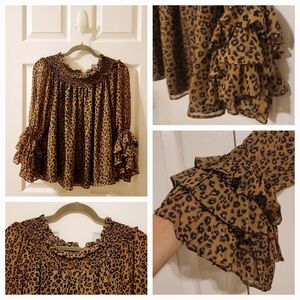Leopard Boho Blouse